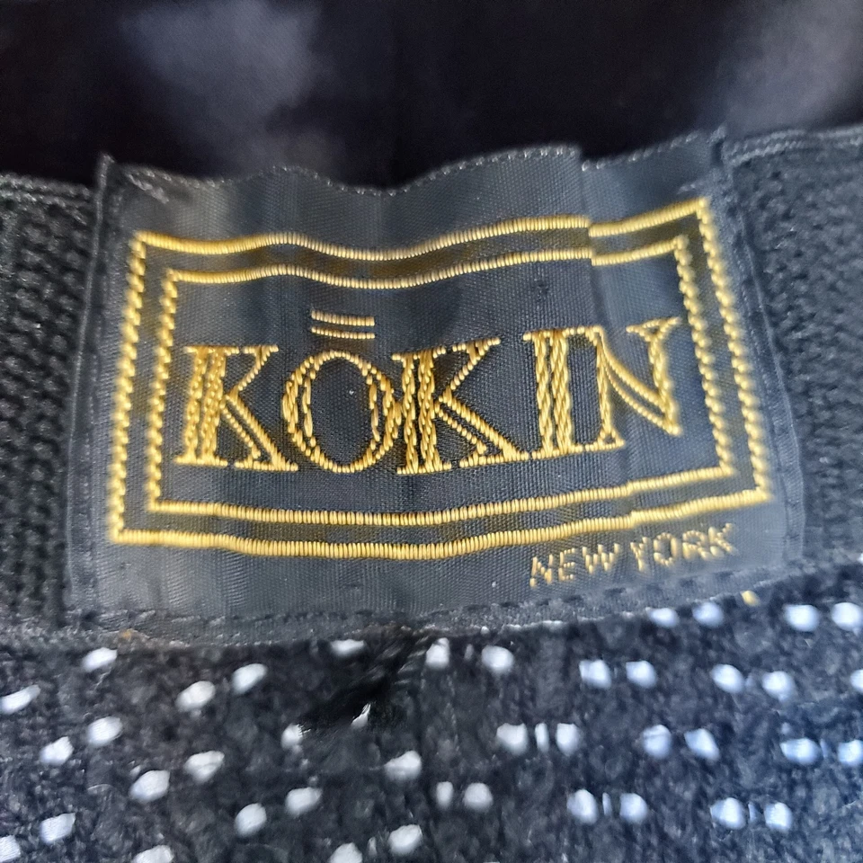 Antigo Chapéu Kokin Balde Whimsey Glam Luxo Preto Branco Conversível Tamanho M/L Lã - Imagem 4 de 4