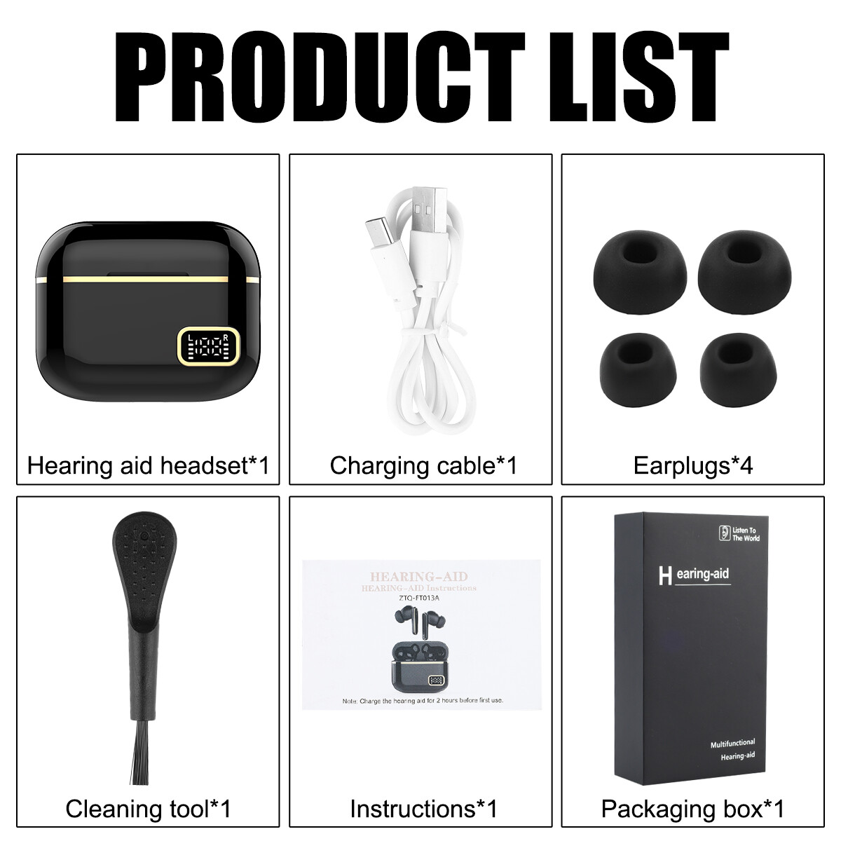 Mini Hearing Aid Earbuds Rechargeable w/ Bluetooth Touch Control for Seniors New