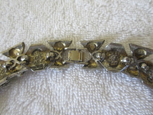Collana Vintage Etrusco Revival Multicolore Cabochon Link Ornati Qualità - Foto 10 di 12