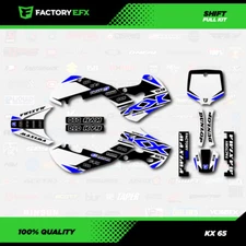 White & Blue Shift Racing Graphics Kit fits Kawasaki 00-24 Kx65 Kx 65 Decal
