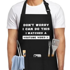 Funny Aprons for Men, Men  s Funny Apron for Chef Cooking Grilling BBQ with 3