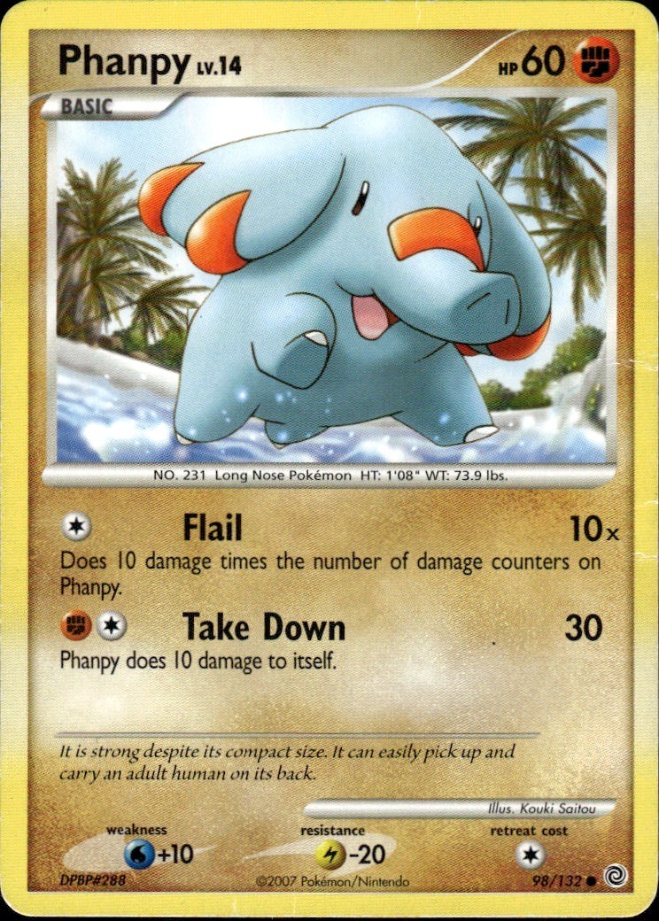 Phanpy Common Secret Wonders 98/132 Fighting Normal Pokemon Card