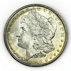 1896 P $1 Morgan Silver Dollar Choice BU UNC Uncirculated Monster Rainbow Toning