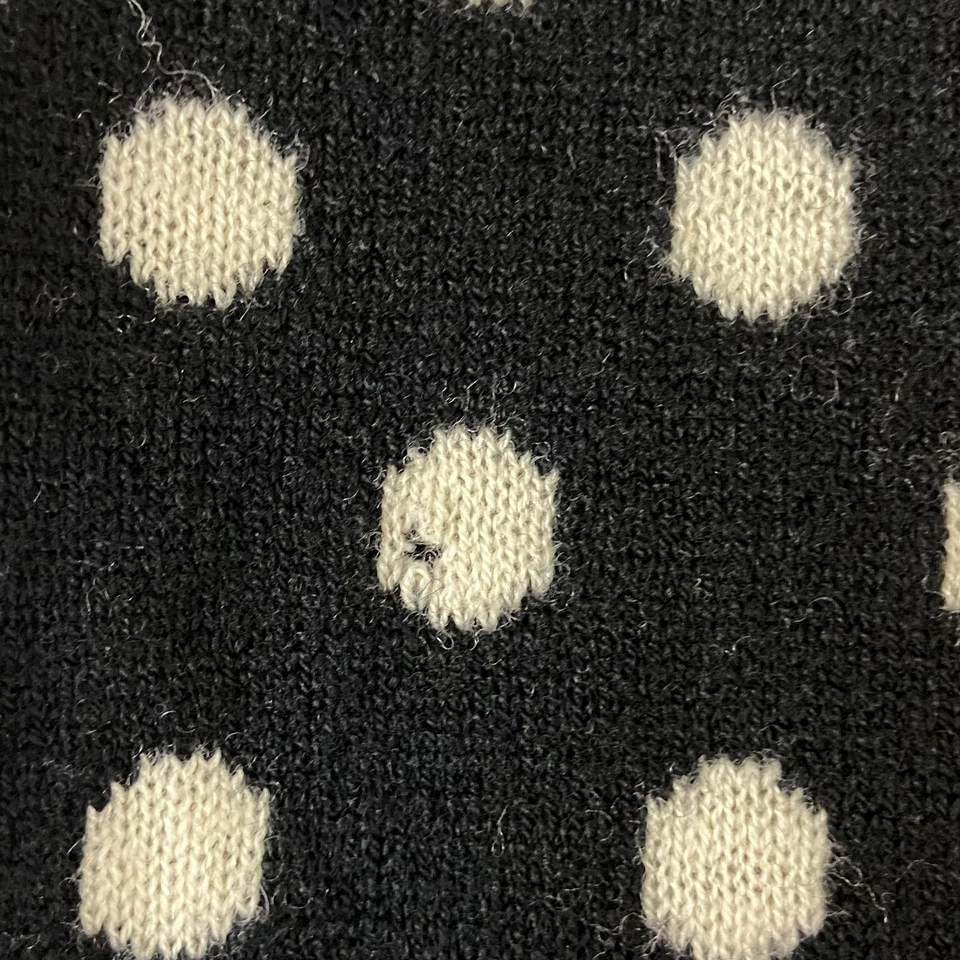 Vestido Kate Spade Joanie para mujer XL negro marfil lunares lana cachemir tejido Foto 2 de 4