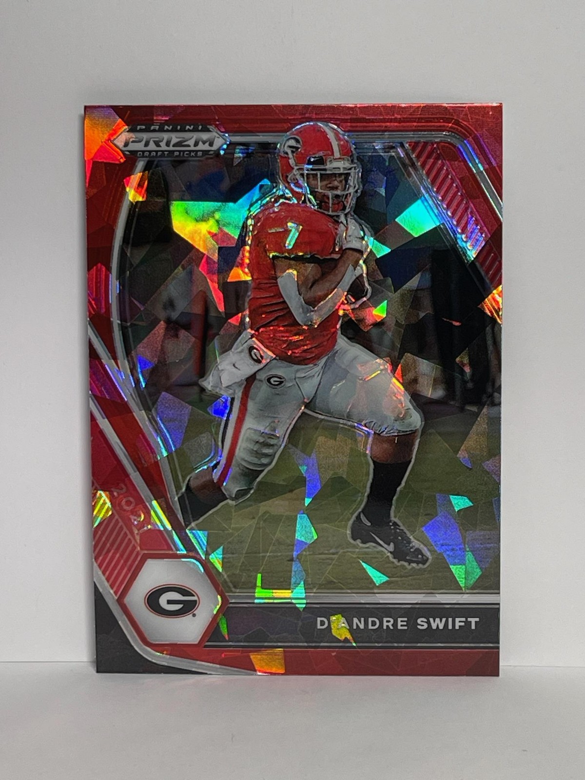 2021 Panini Prizm Draft Picks Collegiate #75 D'Andre Swift Red Ice