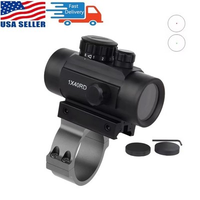 Optics 1x40mm Red Green Dot Reflex Sight Scope/34mm Ring Barrel Mount Adapter