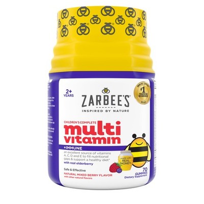 Zarbee s Complete Kids Multivitamin Gummies + Immune 70 Count (Pack of 1) 