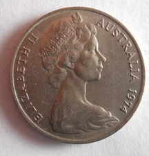 1974 AUSTRALIA 20 CENTS- High Quality Coin - FREE SHIPPING - Australia Bin #C