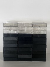 LOT OF 34 EMPTY AUDIO CASSETTE TAPE CASES BLACK CLEAR