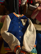 Joe Boxer Mens Blue/White Varsity Jacket Snap...