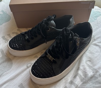 Carvela Black Junior Zip Lace Up Jewel Trainers UK Size (39