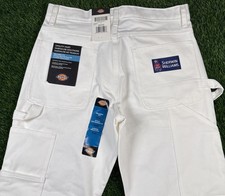 Dickies Sherwin Williams White Relaxed Fit Painters Utility Pants Mens 30x30 NEW