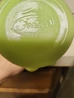 Collectible Fenton Lime Sherbet Melon Vase. Uranium Glass 5 1/2"
