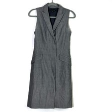 Banana Republic Gray Wool Sleeveless Wrap Dress Size 2 EUC