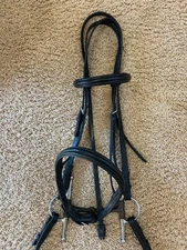 Stubben Bridle Horse Size Black Show Snaffle English w/reins and breast collar