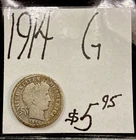 1914 Barber Silver Dime (G) Good Condition! ENN Coins