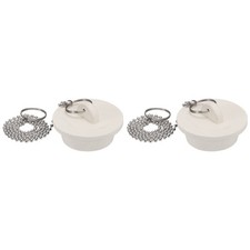 2Pcs 1-1/2" White Tub Stoppers DIY Bathtub Stoppers Rubber