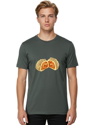Baozi-Cut-Open Mens Graphic Tee, 100% Cotton, Casual Summer Wear