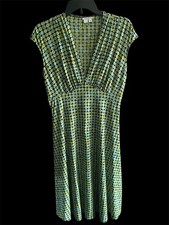 LONDON TIMES Dress Sz 8 Sleeveless Pullover Rayon Geometric Career Casual