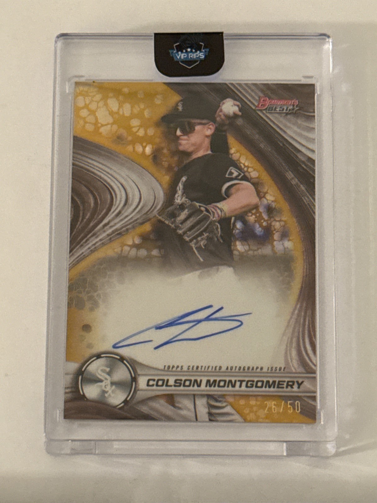 2024 Bowman’s Best Colson Montgomery Gold Auto /50 #B24-CMO RC White Sox