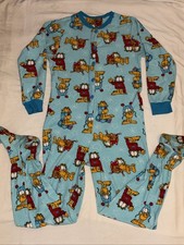 Garfield Odie One Piece Woman's Size M 6/9 Footed Pajama Button Up Fleece