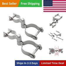 1-3/8" x 2-3/8" Chain Link Fence Gate Post Hinge, Heavy Duty Gate Hinges with...