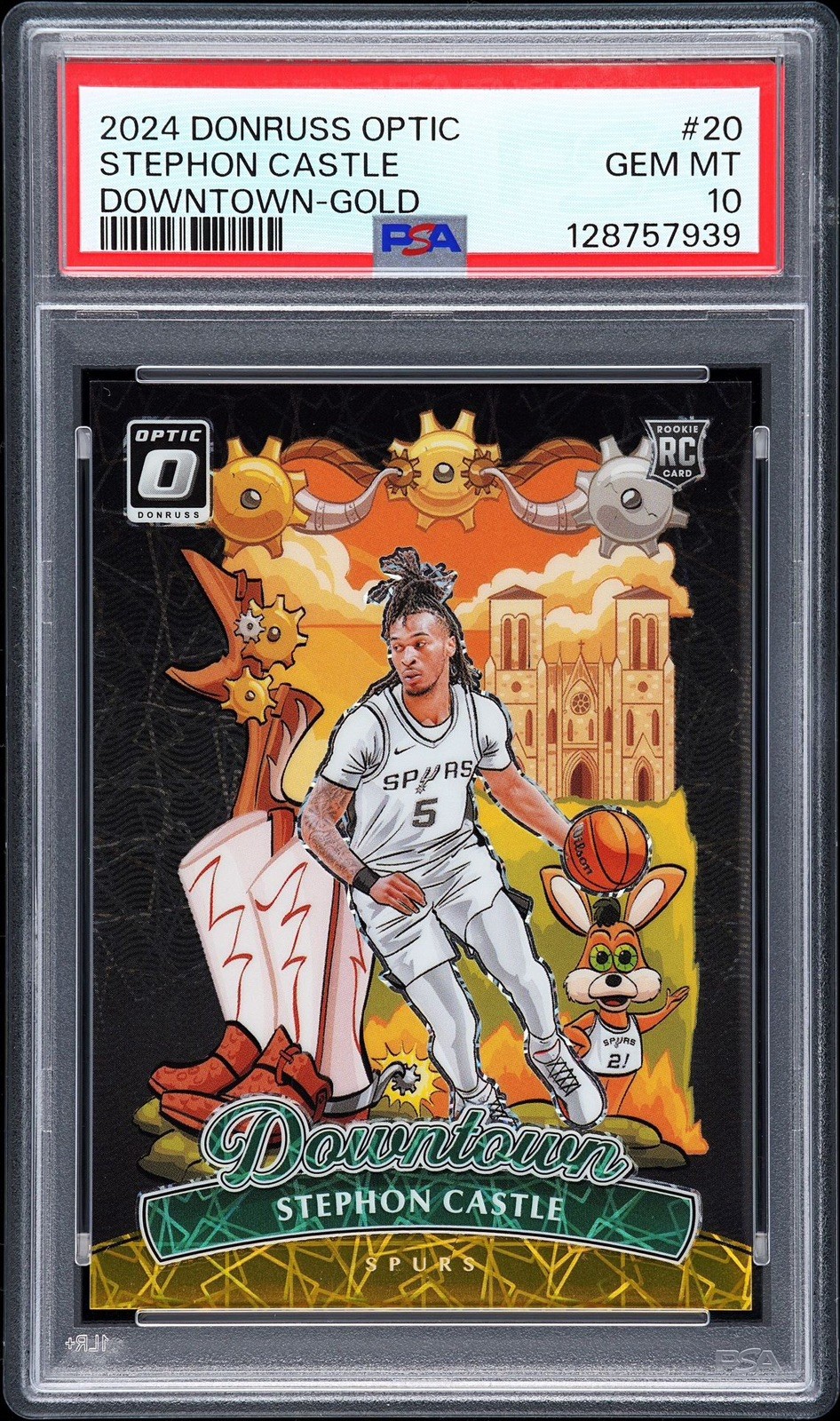2024-25 Donruss Optic STEPHON CASTLE Rookie GOLD DOWNTOWN 4/10 - PSA 10