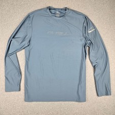 O'Neill Mens Medium Blue Long Sleeve Rash Guard Swim Shirt 50 UV Protection Sli