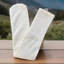 True Vintage Tube Socks USA 22" White Acrylic Blend 80's 90's NOS Quality