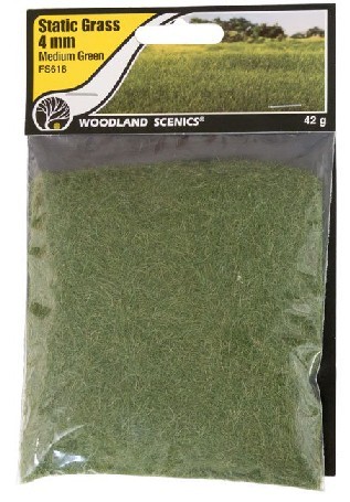 Herbe Statique Woodland Scenic 4mm Dark Green - Gazon Pour Maquette Et Modélisme