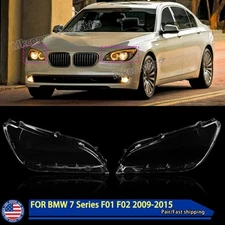 Headlight Headlamp Lens Cover For 09-15 BMW F02 F01 740i 750Li 760i Left & Right