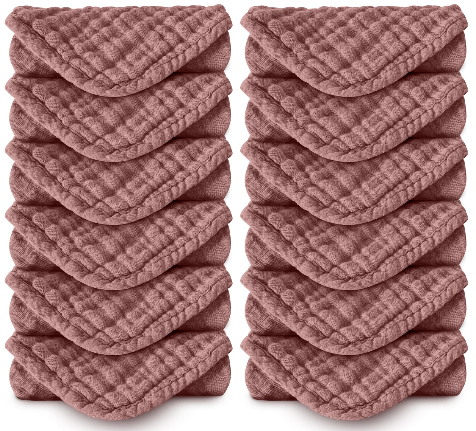 Spotted Play Muslin Burp Cloths 12-Pack 100% Cotton 20"x10" Soft Absorbent