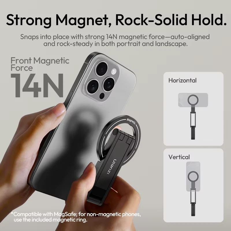 ​ MA60 Foldable Magnetic Phone Tripod Handheld Selfie Phone Mount for iPhone 16  - Image 4 of 4