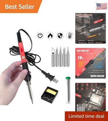 All-in-One 60W Soldering Iron Kit with Tips and Stand - Ideal for Beginners