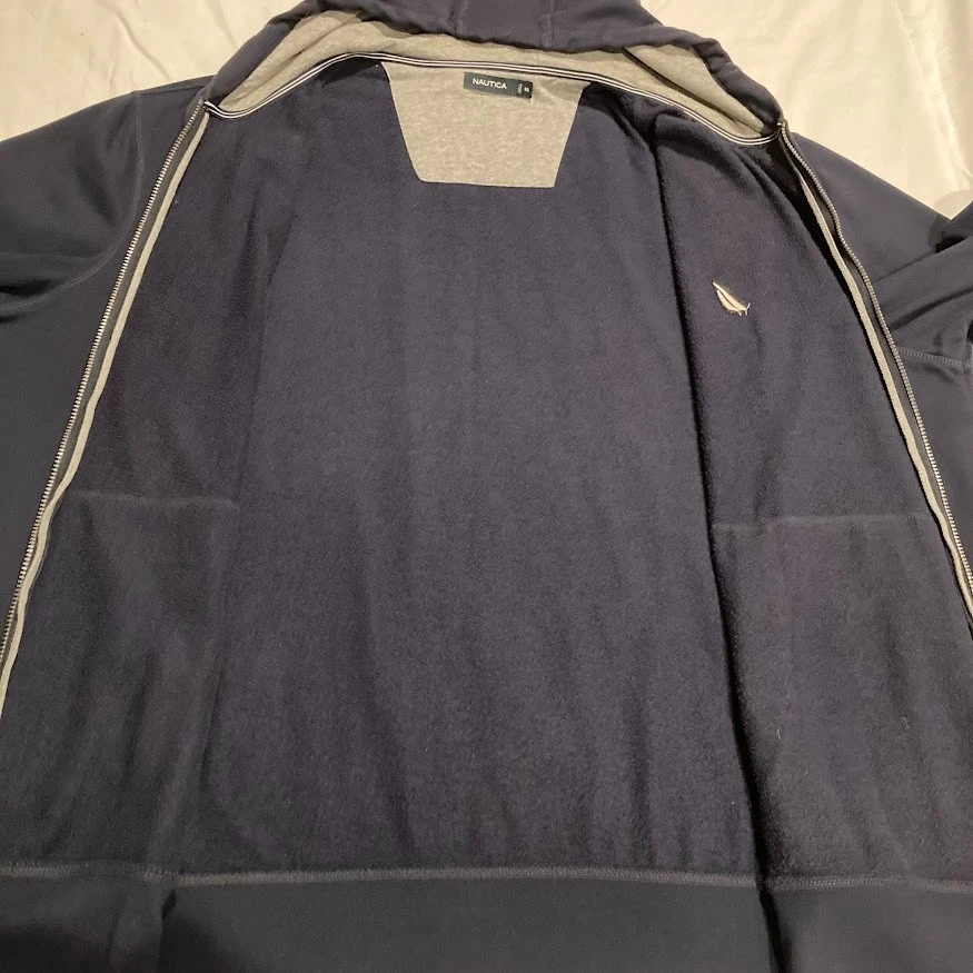 NAUTICA Hooded JACKET  SIZE 5XL  Full Zip NAVY BLUE Mens - Image 3 of 4