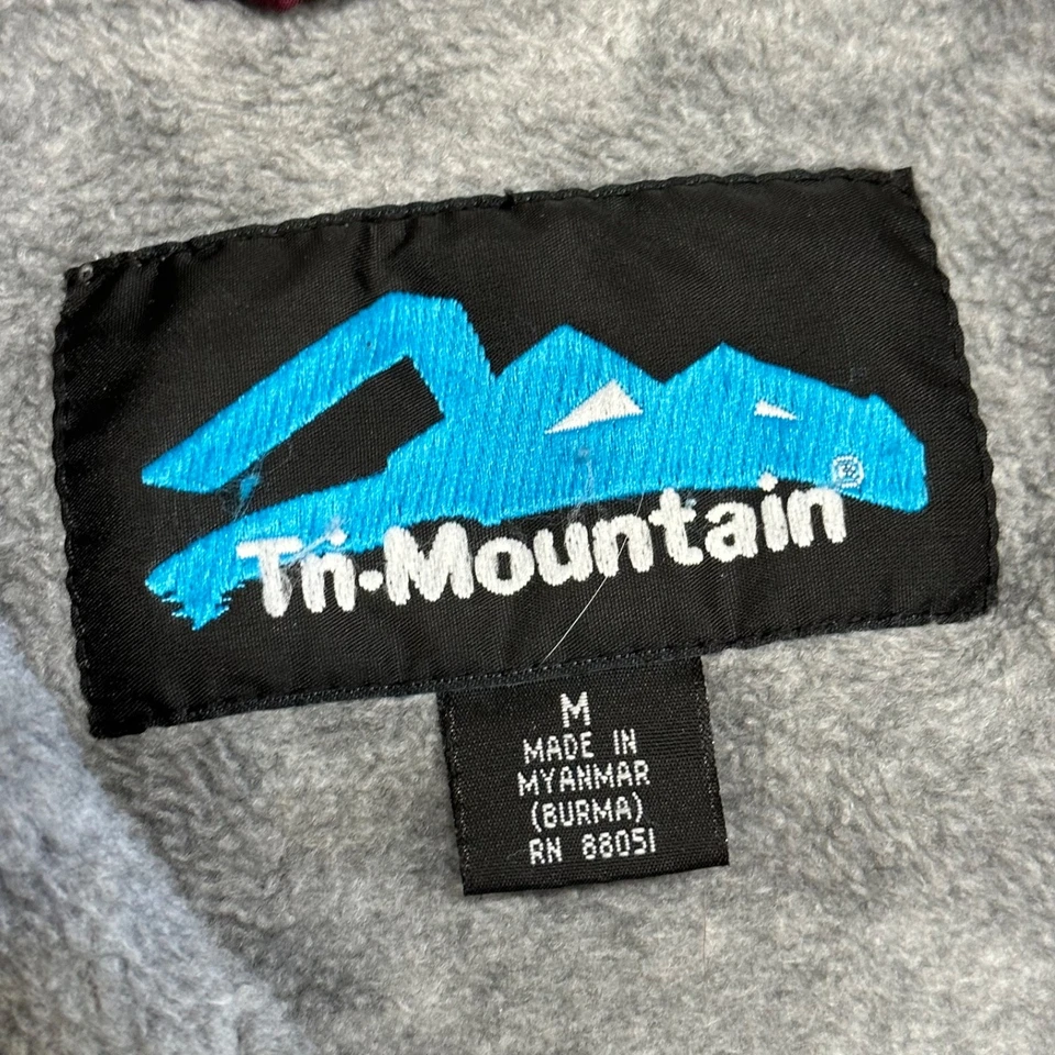 Chaqueta cortavientos vintage Tri Mountain Detroit para hombre mediana granate forrada pescado  Foto 4 de 4