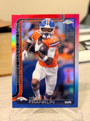#ad 2025 Topps Chrome Red White amp; Blue Refractor Troy Franklin #91 $1.75