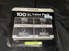 Genuine Lexmark 100 XL Value Pack Black Ink Cartridges 2-Pack