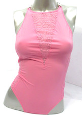 VICTORIAS SECRET LOGO LEOPARD LACE INSET HIGH NECK TEDDY LINGERIE BODYSUIT XS