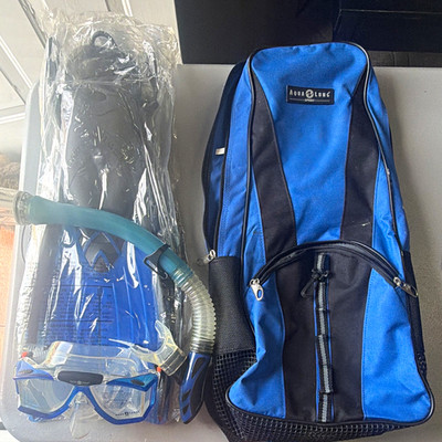 Aqua Lung Sport Scuba Snorkeling Gear Bag for Mask Fins Snorkel Sz S 3-6
