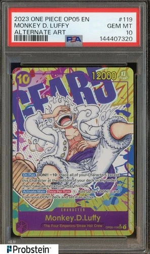 One Piece OP05-119 Luffy SEC Alternate Alt Art Parallel English ENG Foil PSA 10