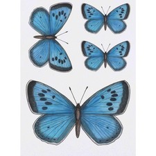 4 x 'Blue Butterfly' Temporary Tattoos / Transfers TO00013859 