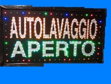 INSEGNA A LED CON SCRITTO AUTOLAVAGGIO APERTO 65x35
