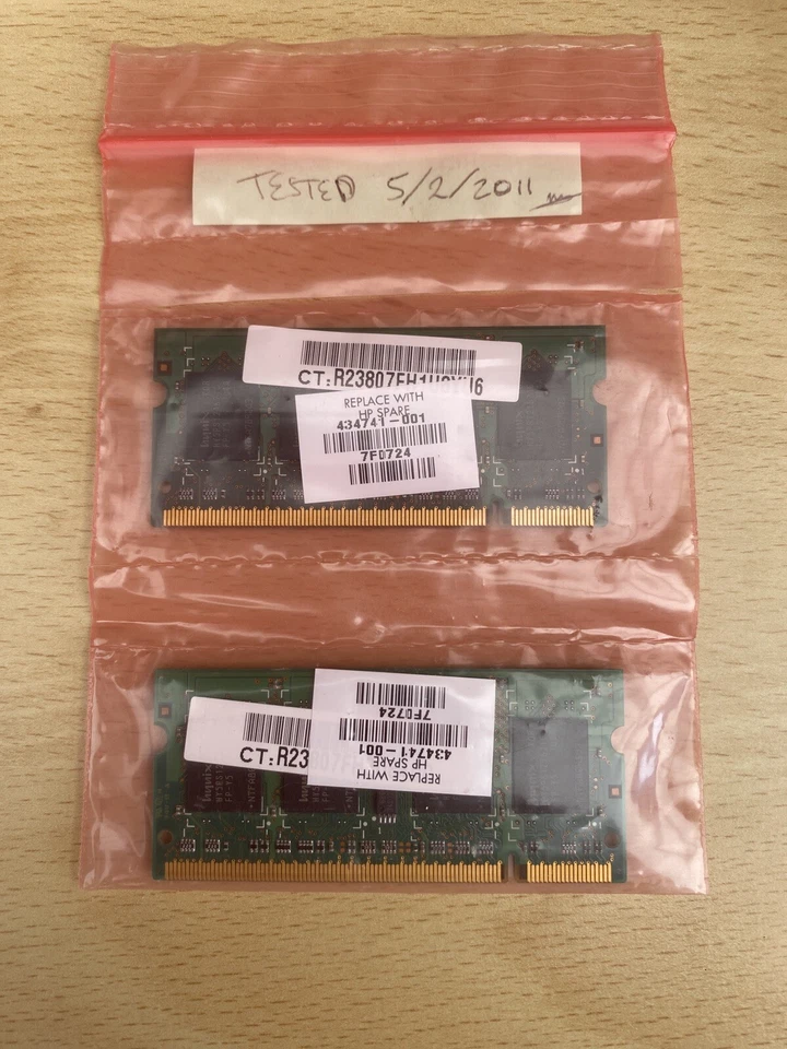 1GB 2 X Hynix HYMP564S64BP6Y5 512 MB, PC2-5300 DDR2-667 DDR2 RAM, 667 MHz SODIMM - Image 4 of 4
