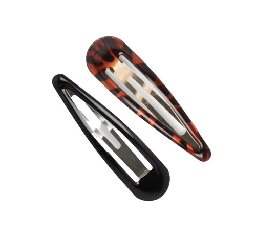 Pinzas para el cabello grandes recubiertas de plástico de 9 cm 2 piezas Empuñaduras para dormir Bendie Tort/negras - Imagen 8 de 9