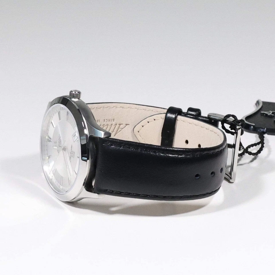 Reloj para hombre Atlantic Seahunter 330 esfera plateada correa de cuero negro 71360.41.21 Foto 4 de 4