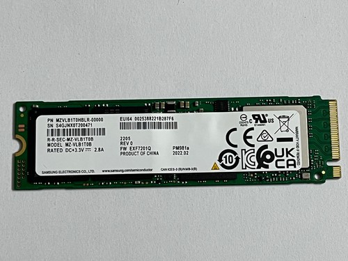 Samsung PM981A MZ-VLB1T0HBLR -000H1 TB SSD M.2 2280 NVMe PCIe 3.0 x4 For Laptop - Afbeelding 5 van 6