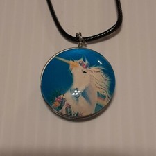 UNICORN 1 Double sided Pendant Charm / 17" 2" chain Necklace Rope 3 