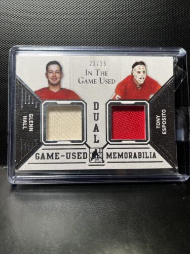 2015 ITG Game Used Tony Esposito, Glenn Hall /25 Dual patch, Chicago - Picture 1 of 4