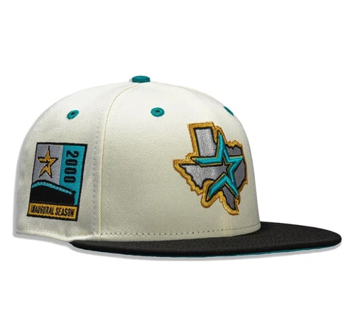 HAT CLUB NEW ERA 59FIFTY TROPICS HOUSTON ASTROS 2000 INAUGURAL PATCH SIZE 7 1/8